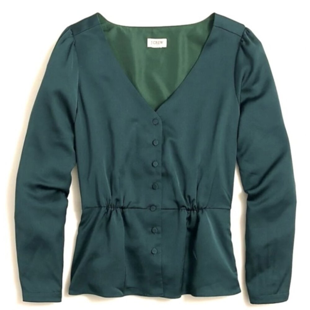 J. Crew Satin back crepe button-front blouse AG671